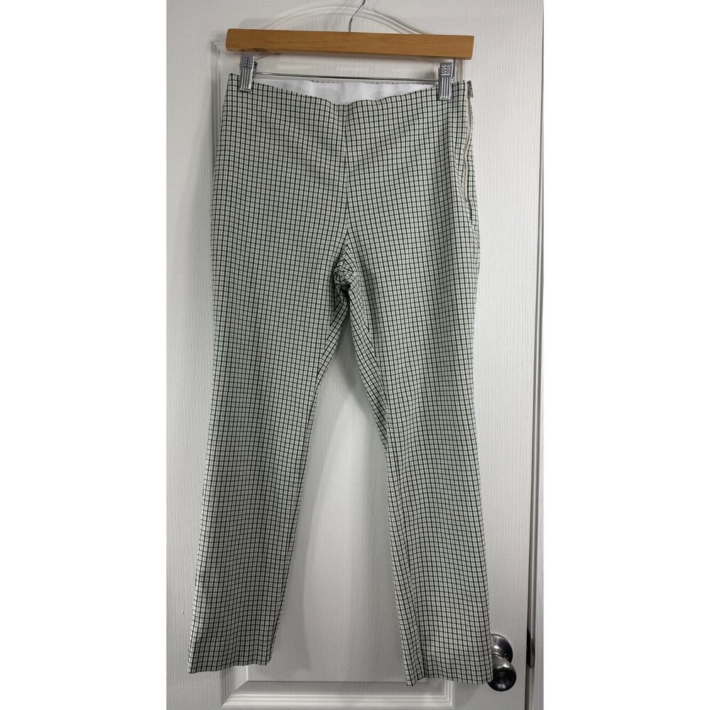 A New Day Women's Pants 6 Plaid Check Side Zip Stretch Slim Ankle Career